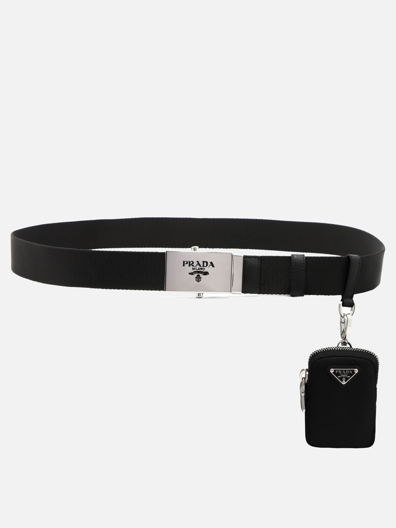 Buckle belt with pouch by Prada