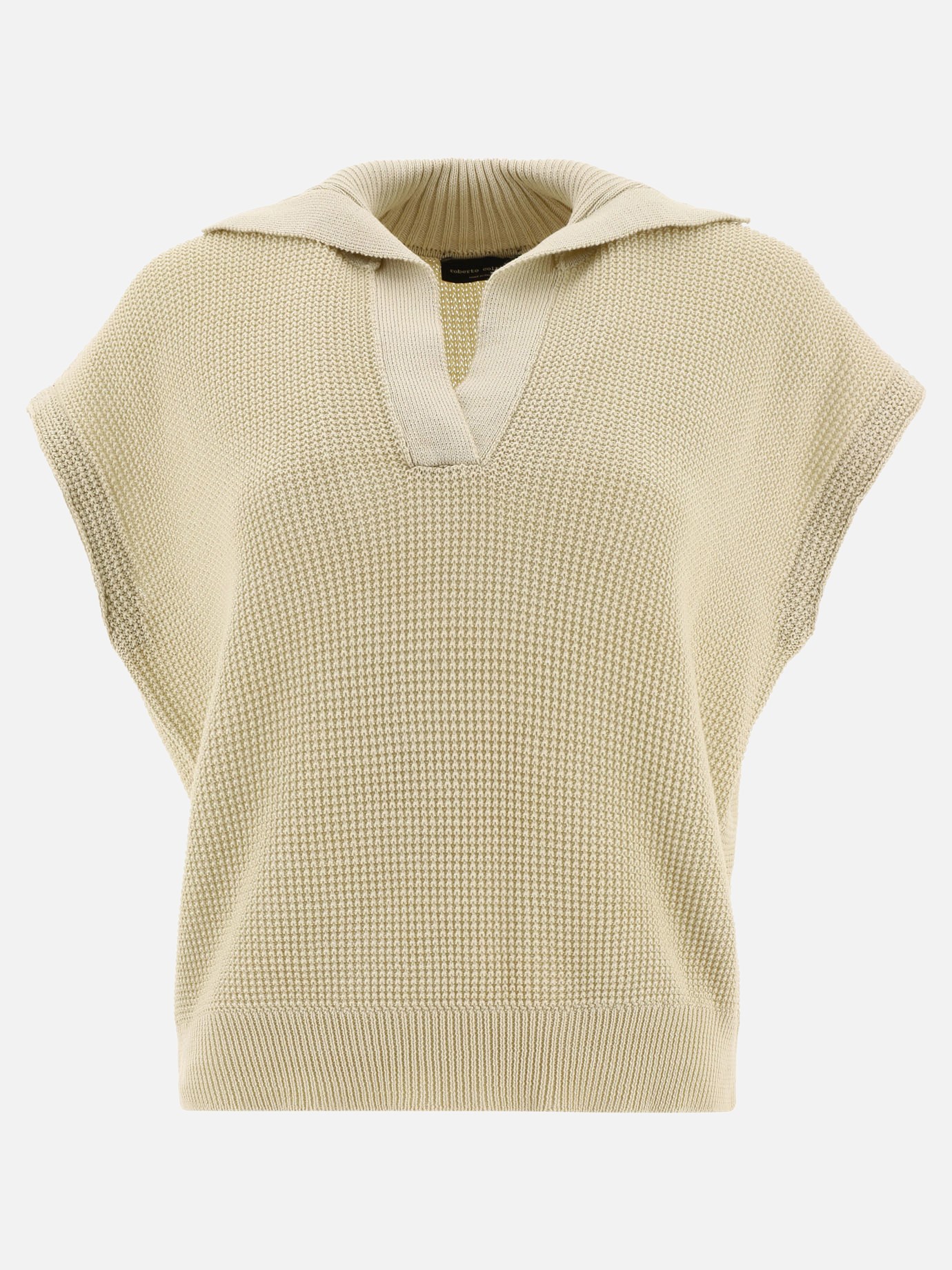 Sleeveless sweater with collar by Roberto Collina