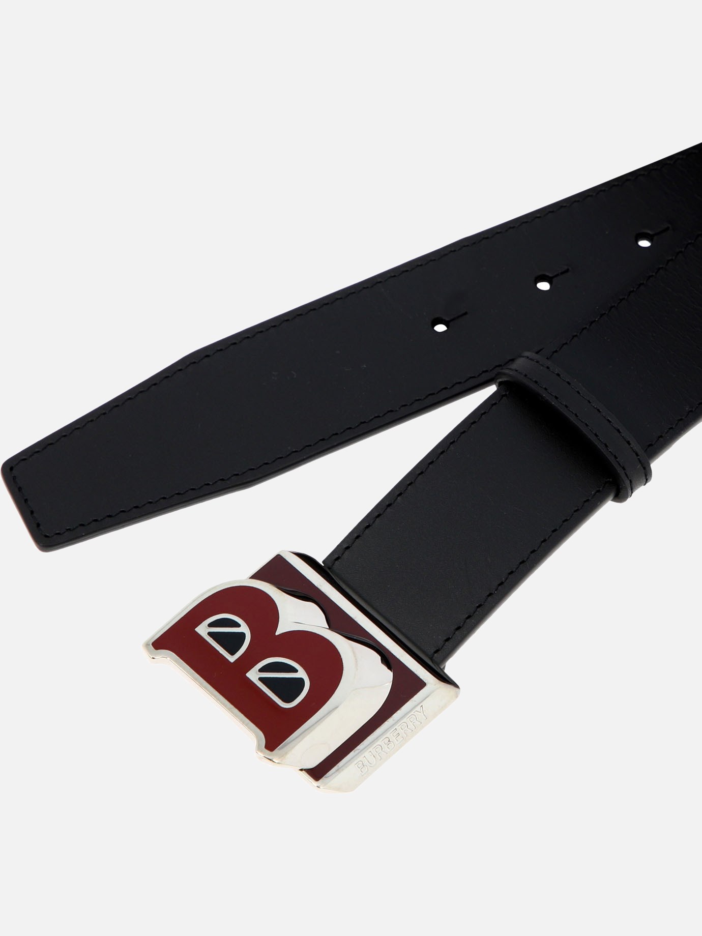 Belt with enameled buckle by Burberry