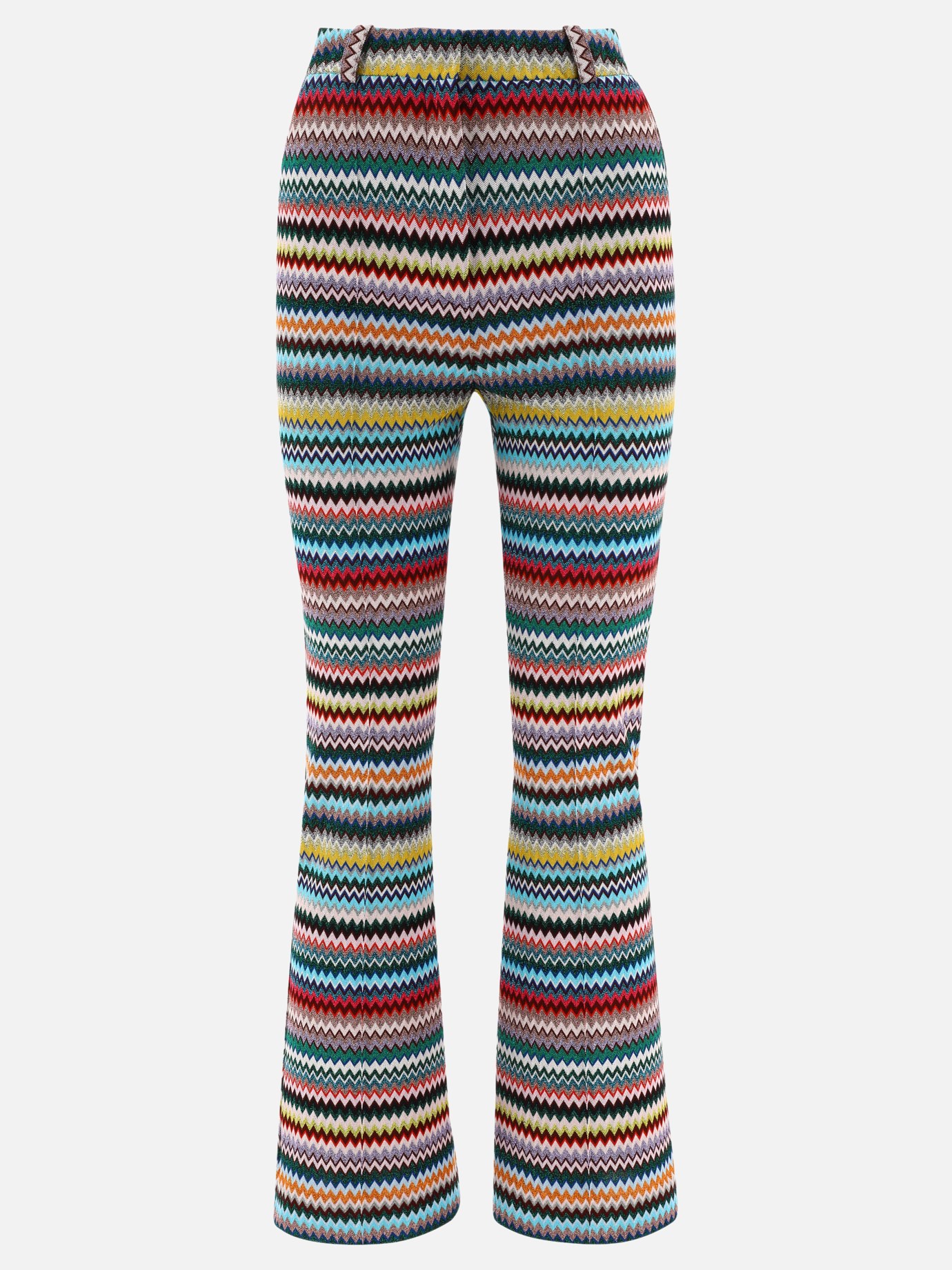 Striped lamé trousers