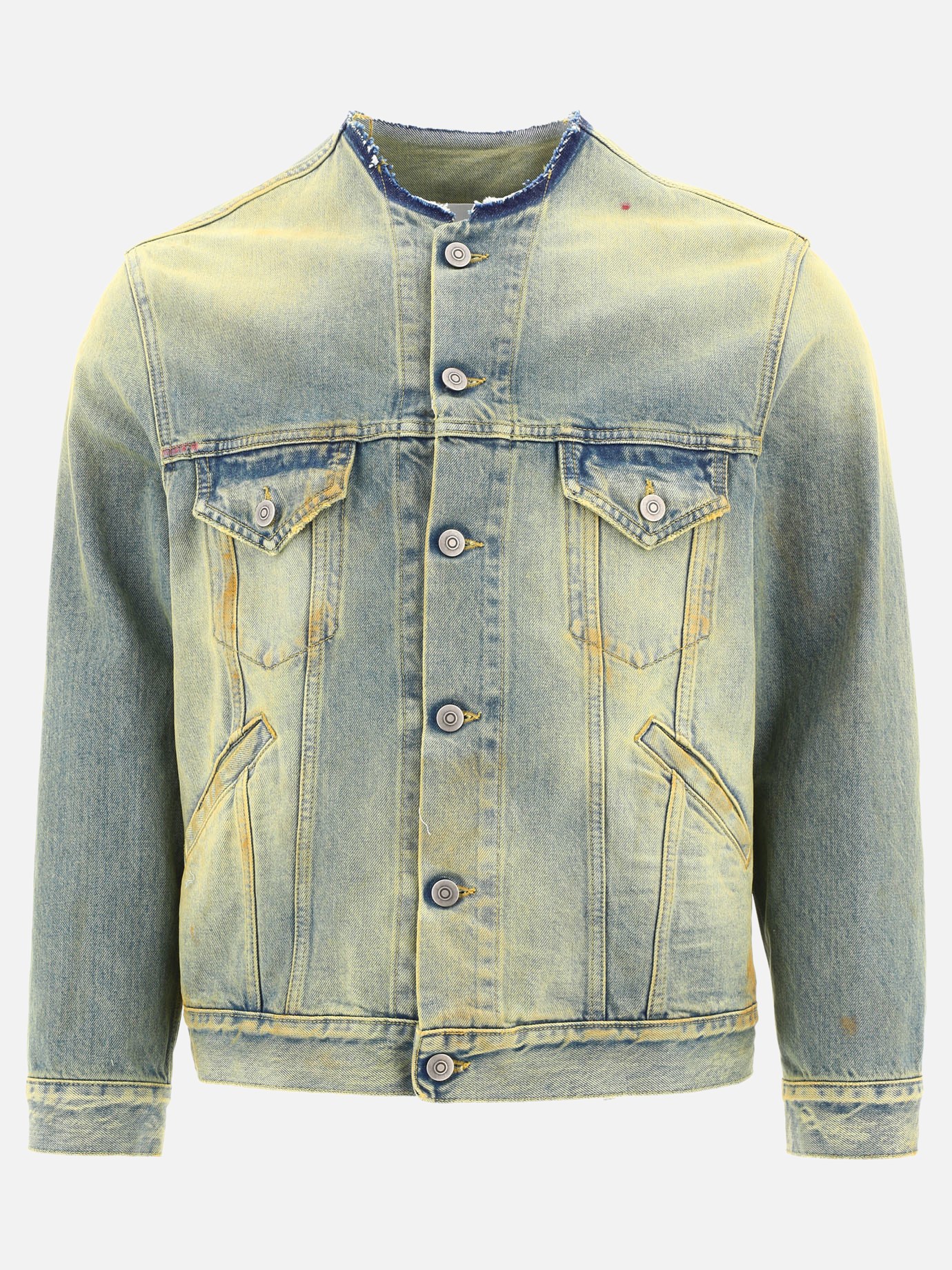 Stained-effect denim jacket