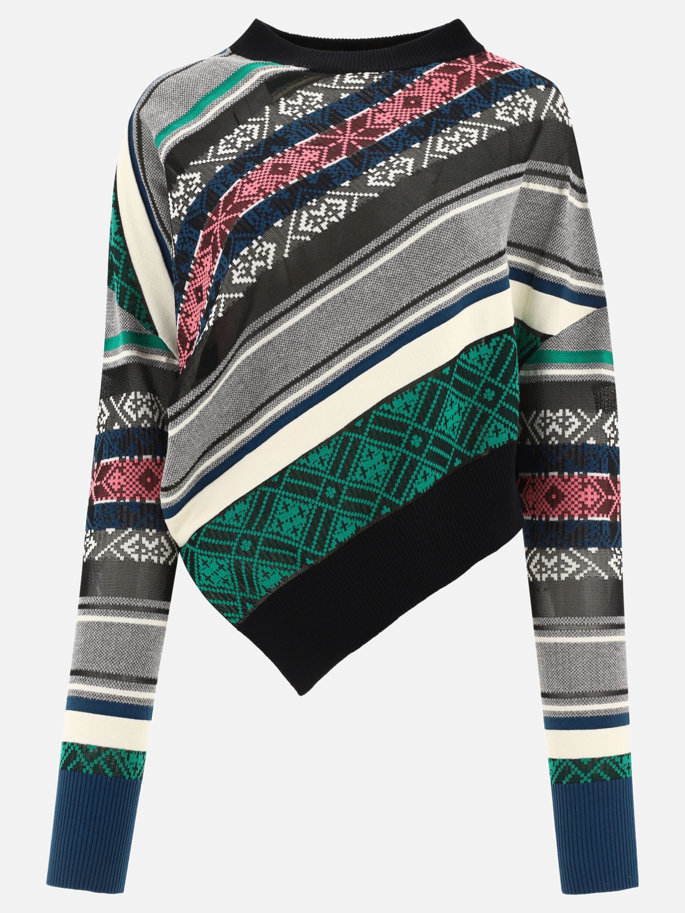 Asymmetrical jacquard sweater