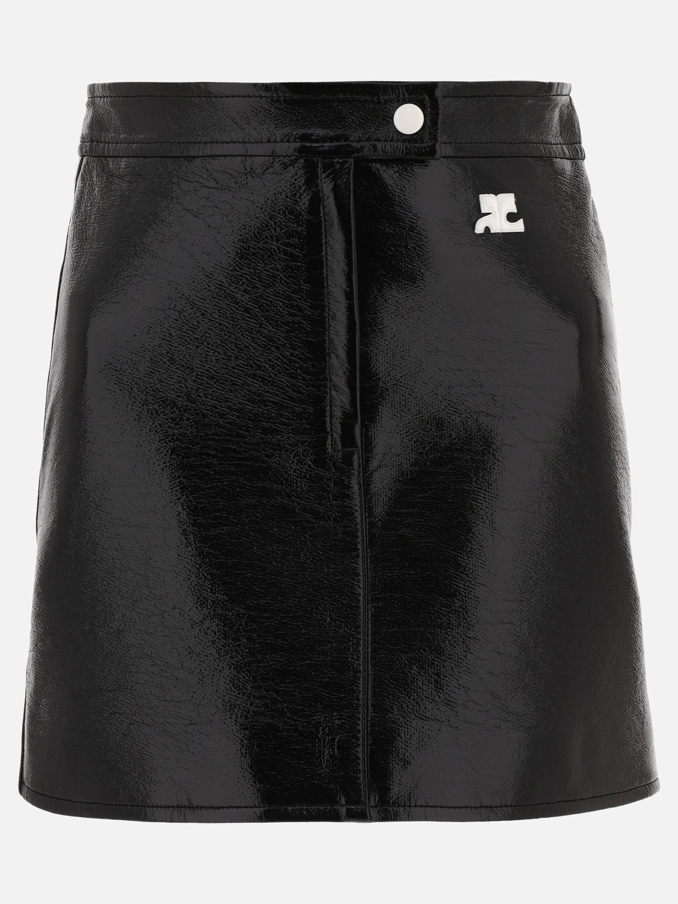 Vinyl skirt with embroidery