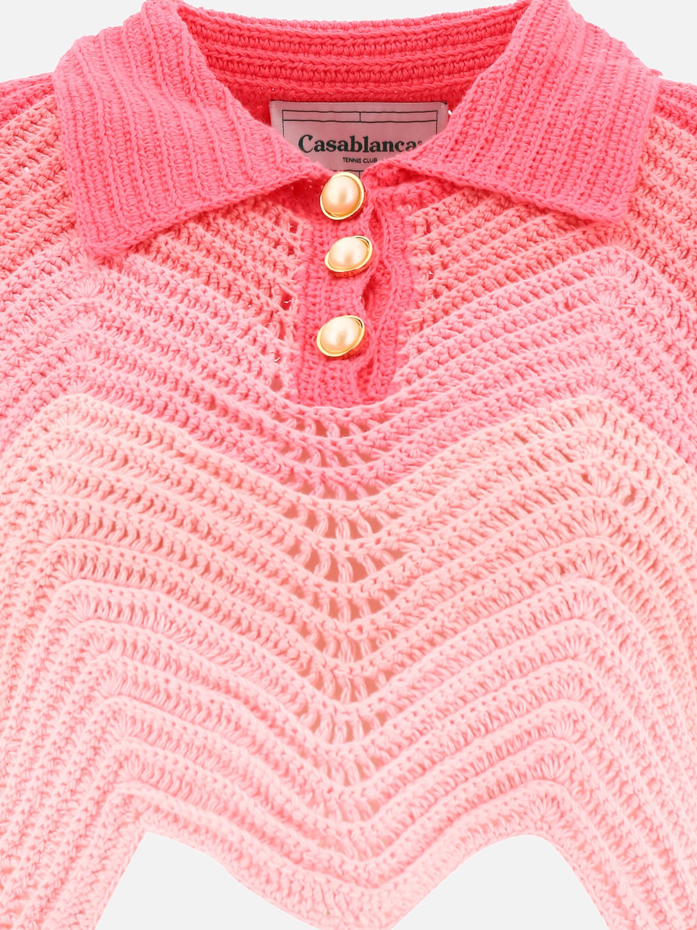  Crochet  knit polo shirt by Casablanca