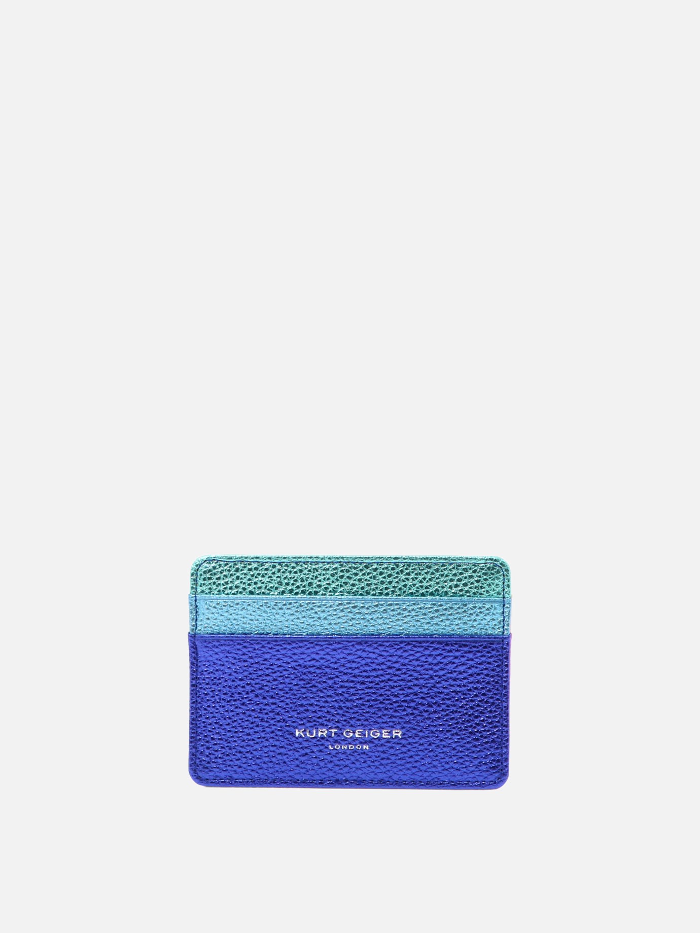 Grained leather card holder