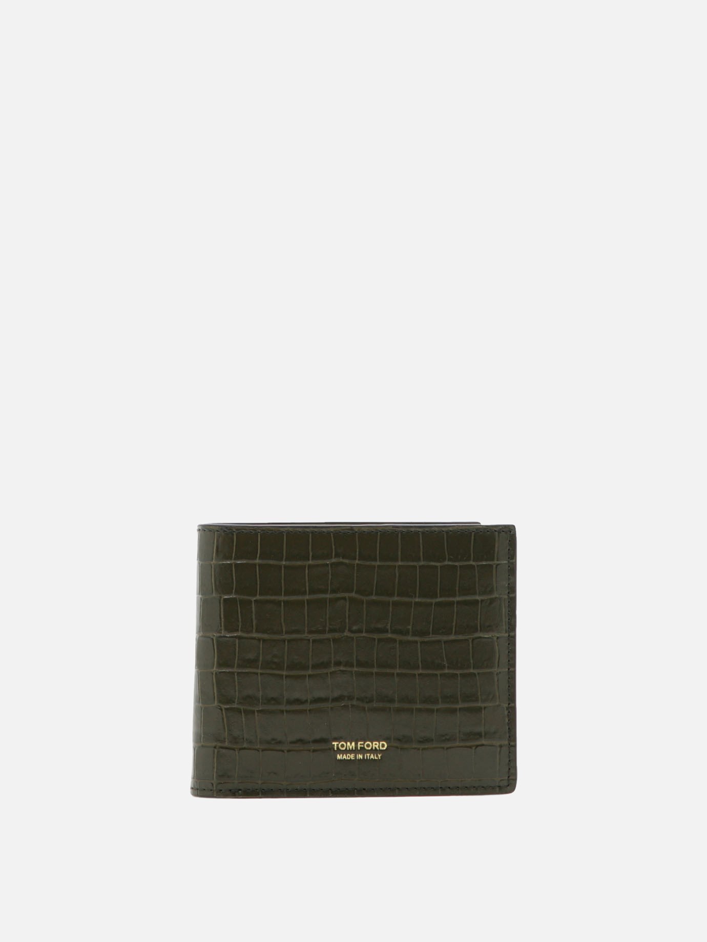 Crocodile print bifold wallet