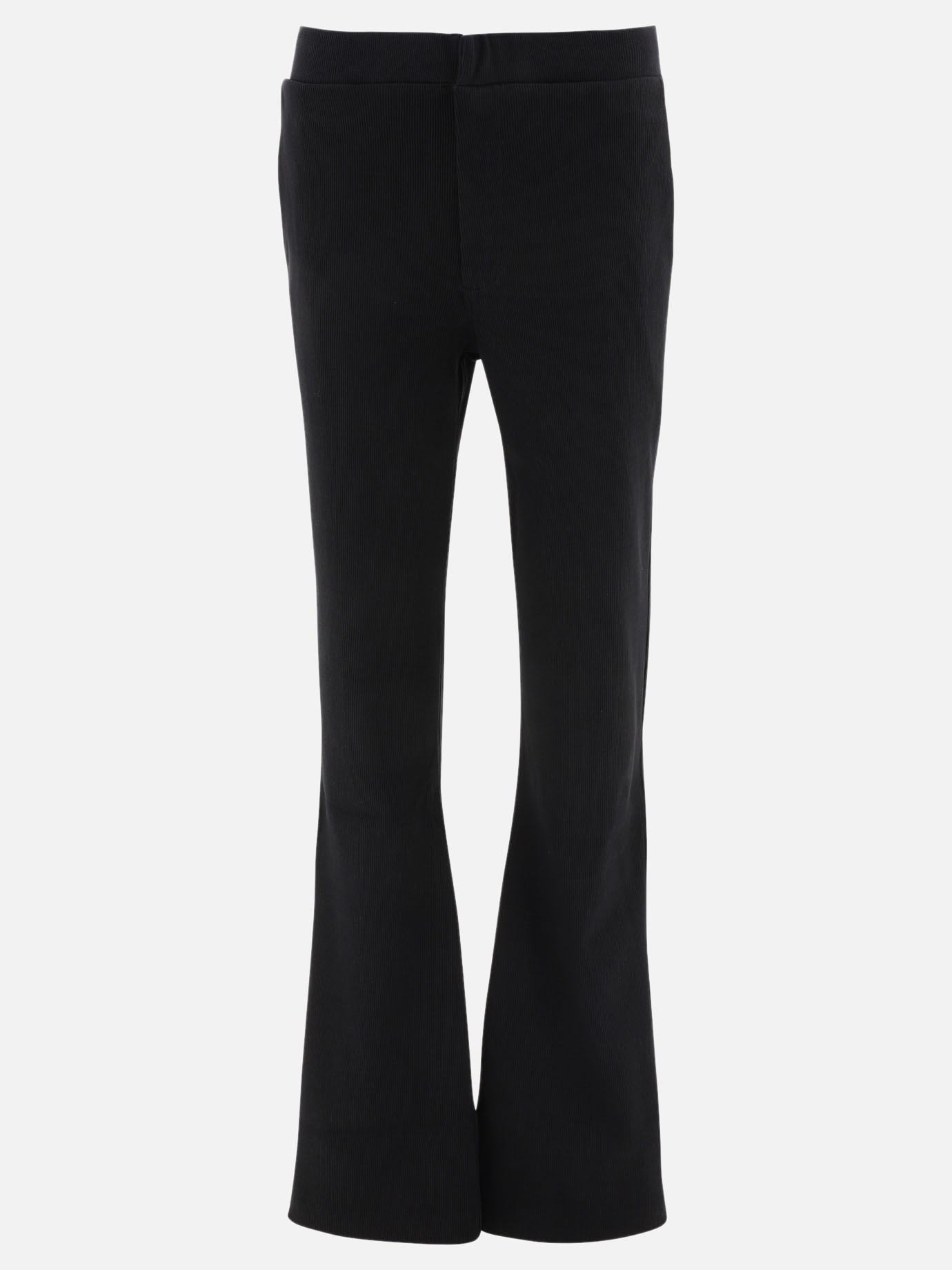 Flared ribbed trousers
