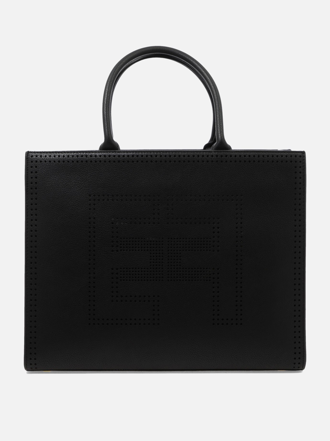 Handbag with perforated logo