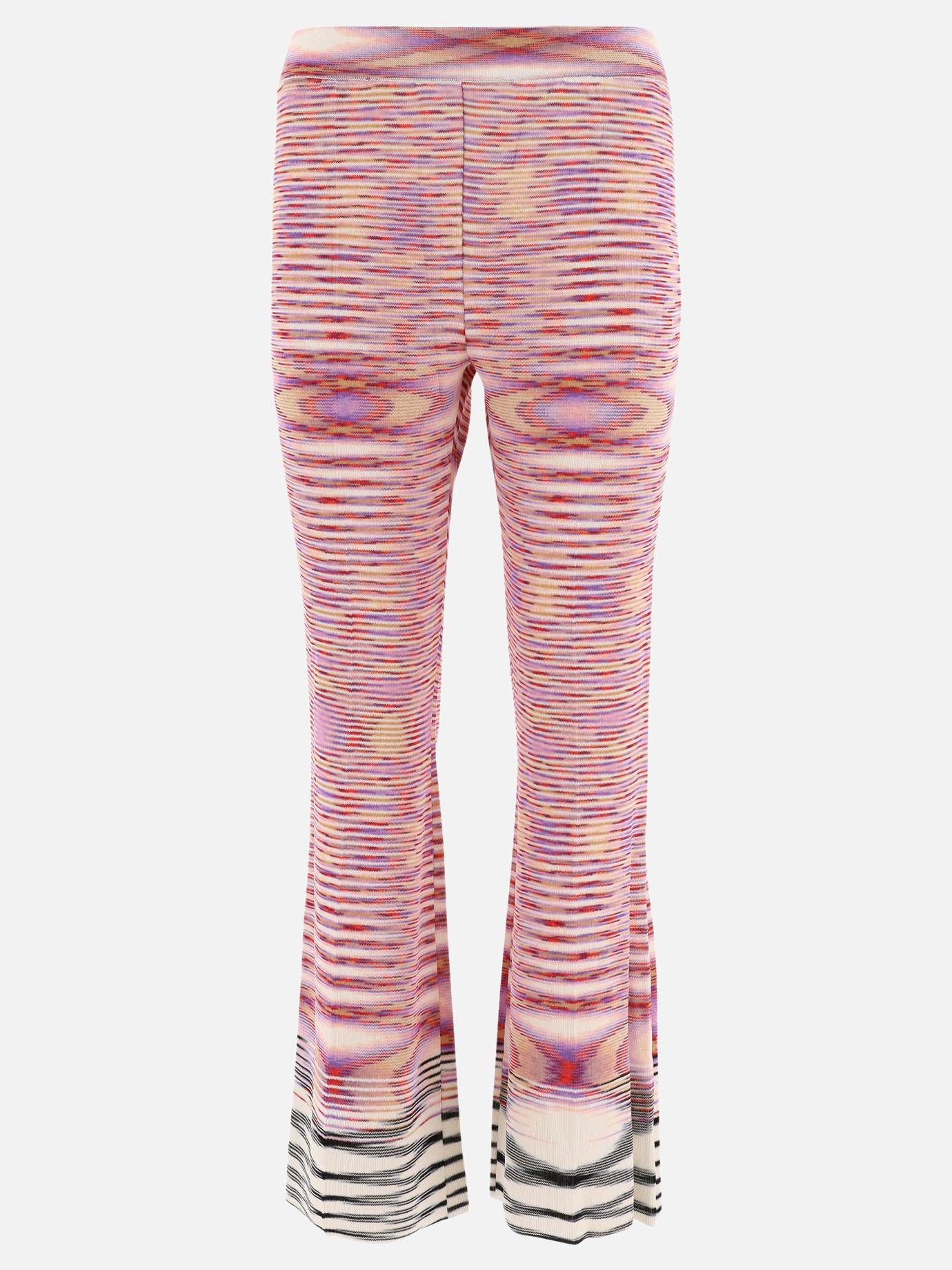 Flared striped trousers