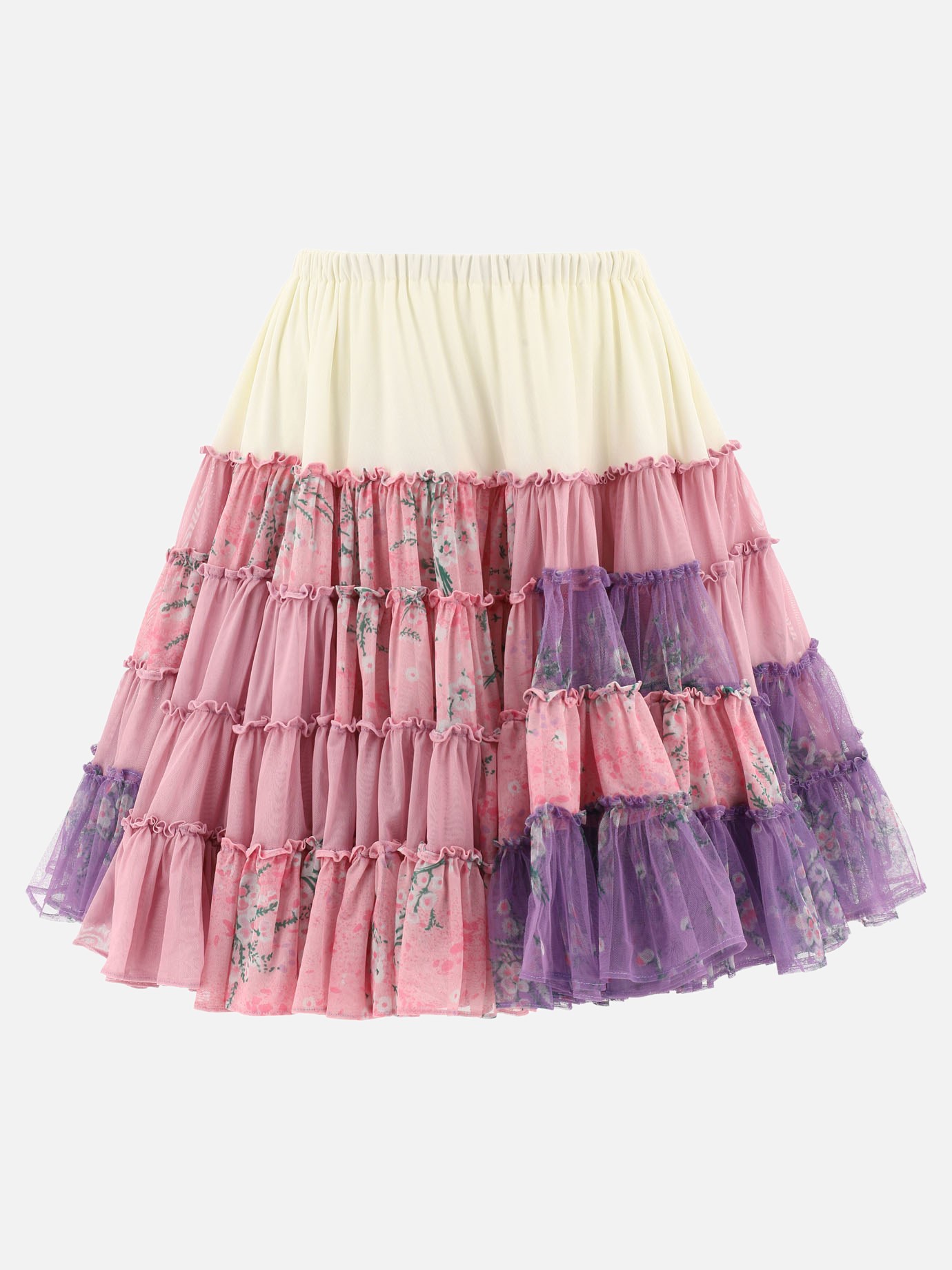 Floral skirt with flounces