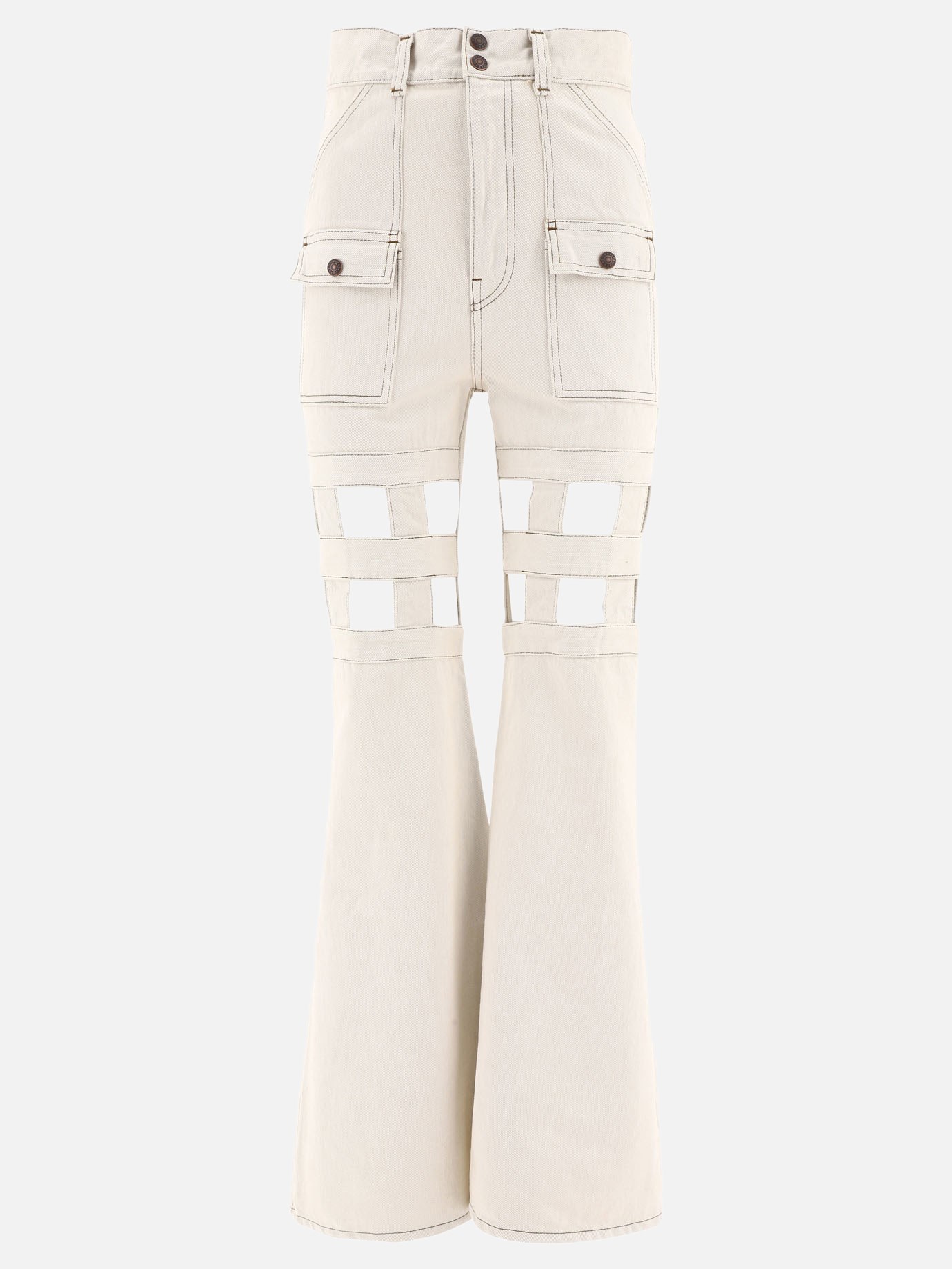 Trousers with cut-out