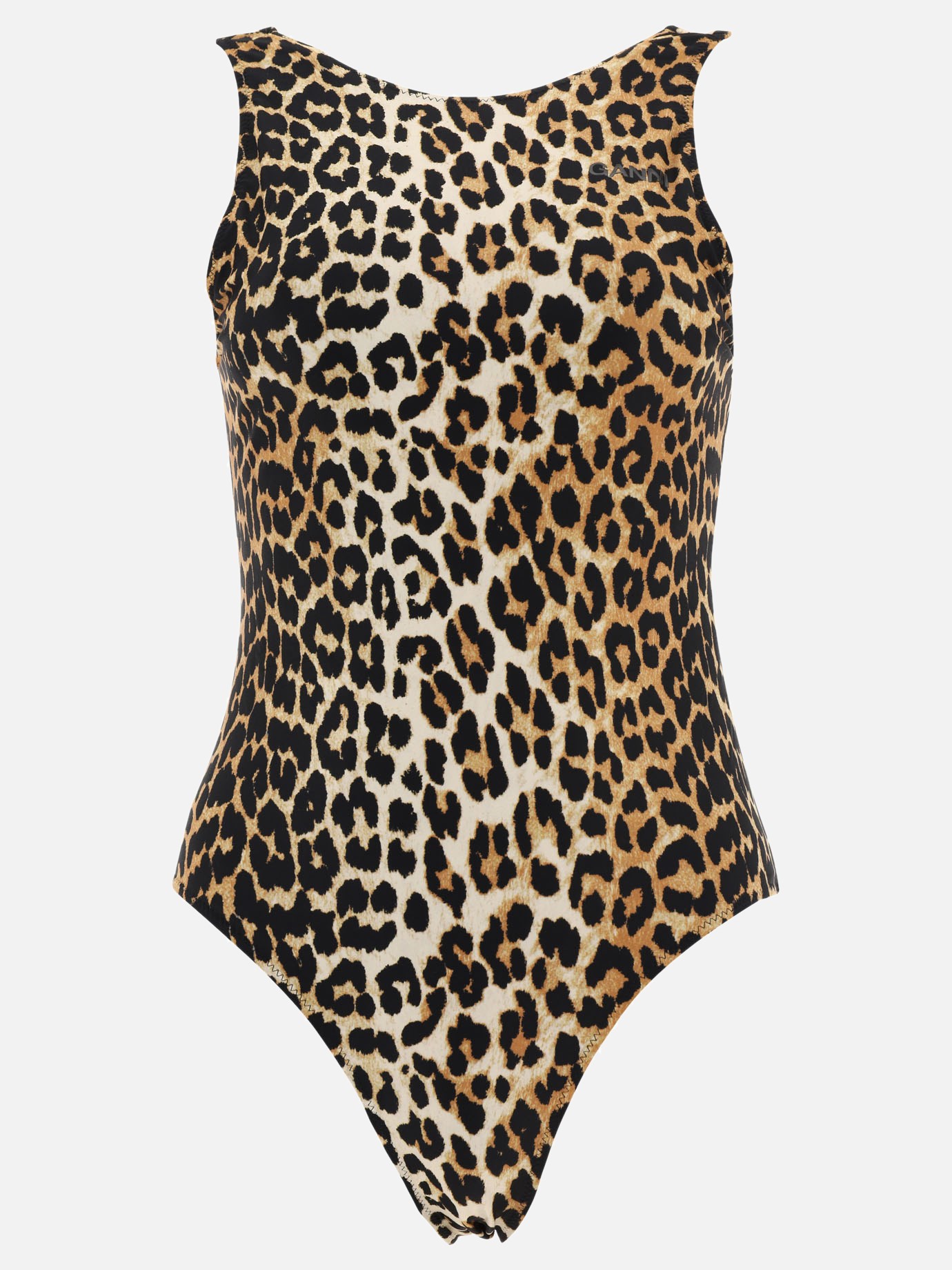 Leopard print one-piece swimsuit