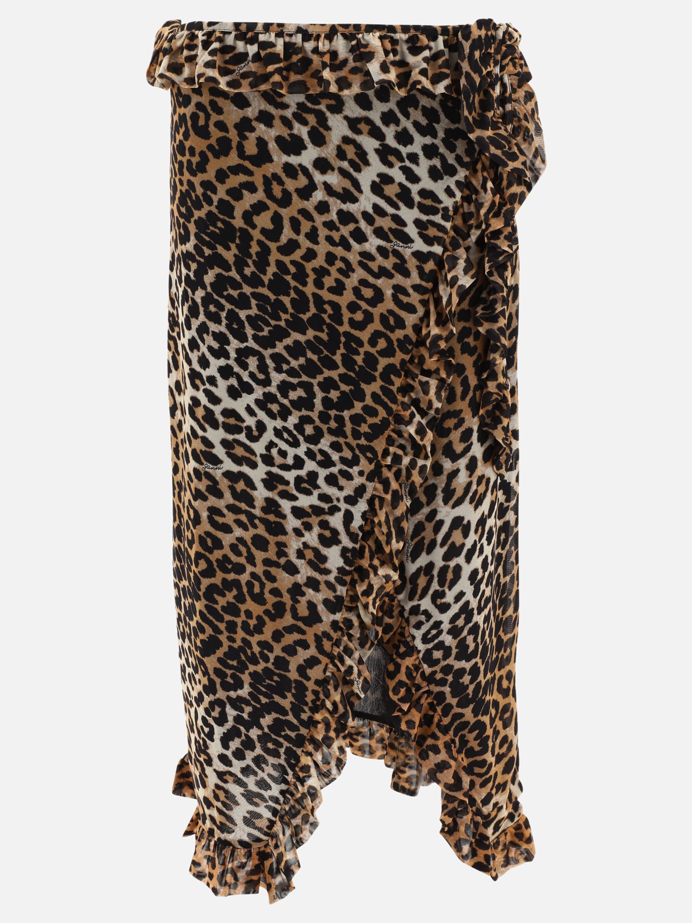 Leopard print wrap skirtby Ganni - 1