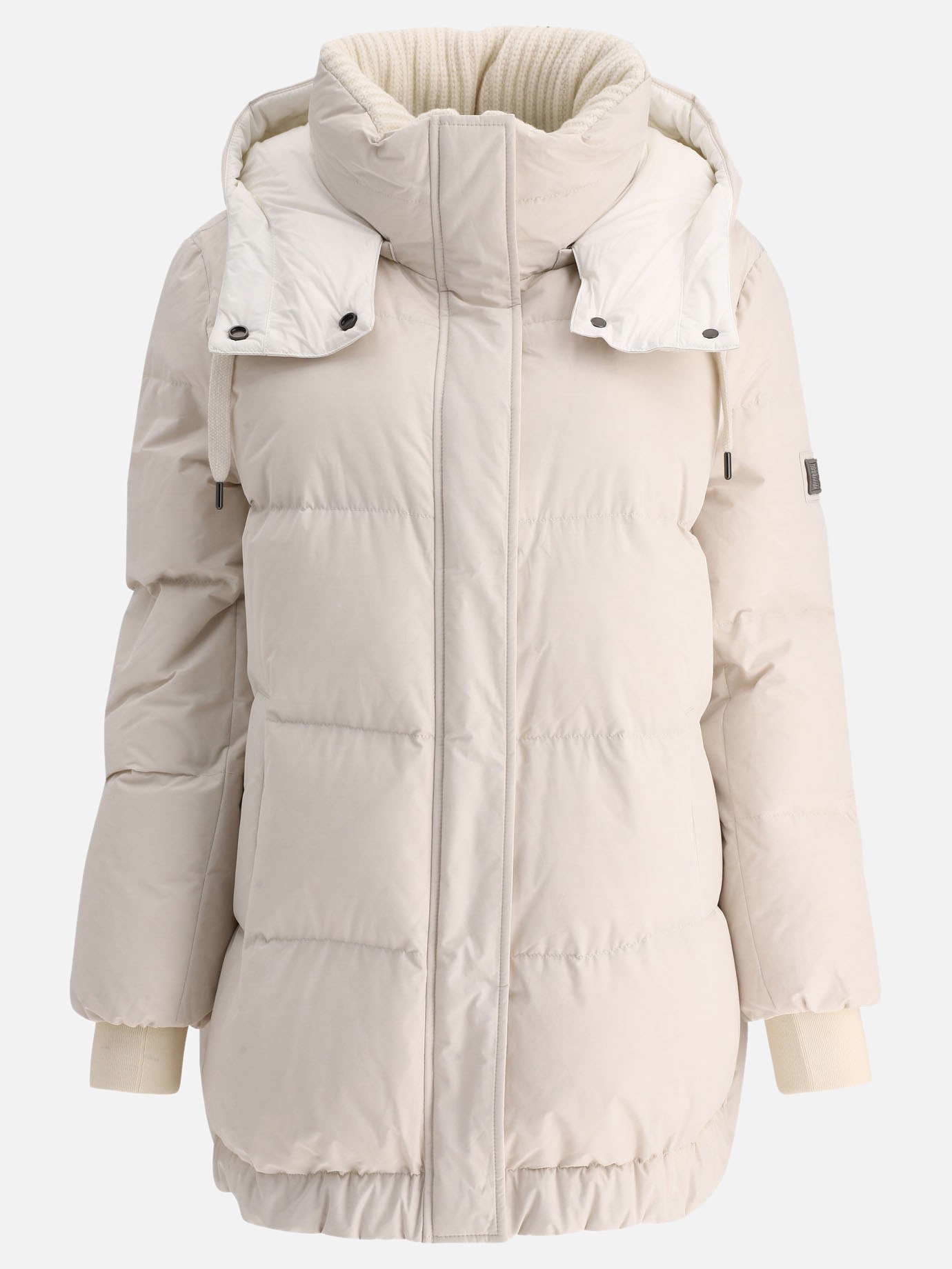 High-necked down jacket