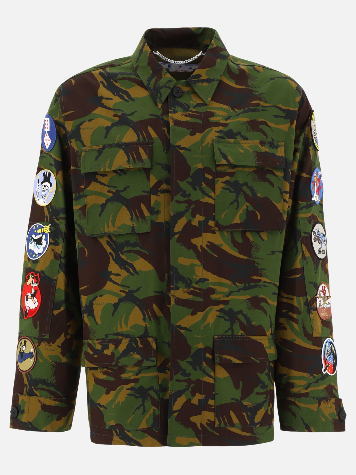 Camouflage overshirt with patch