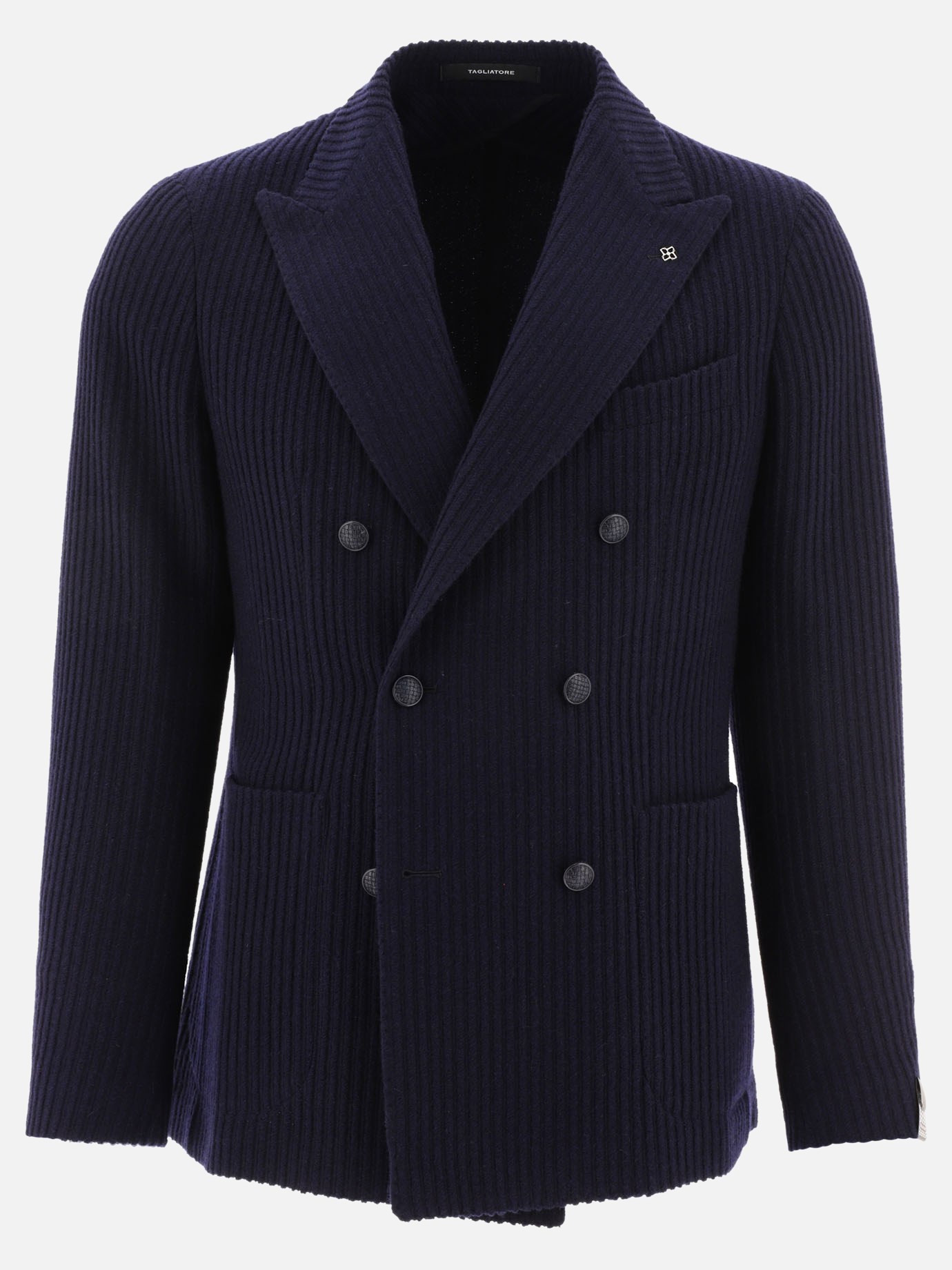 Ribbed double-breasted blazer