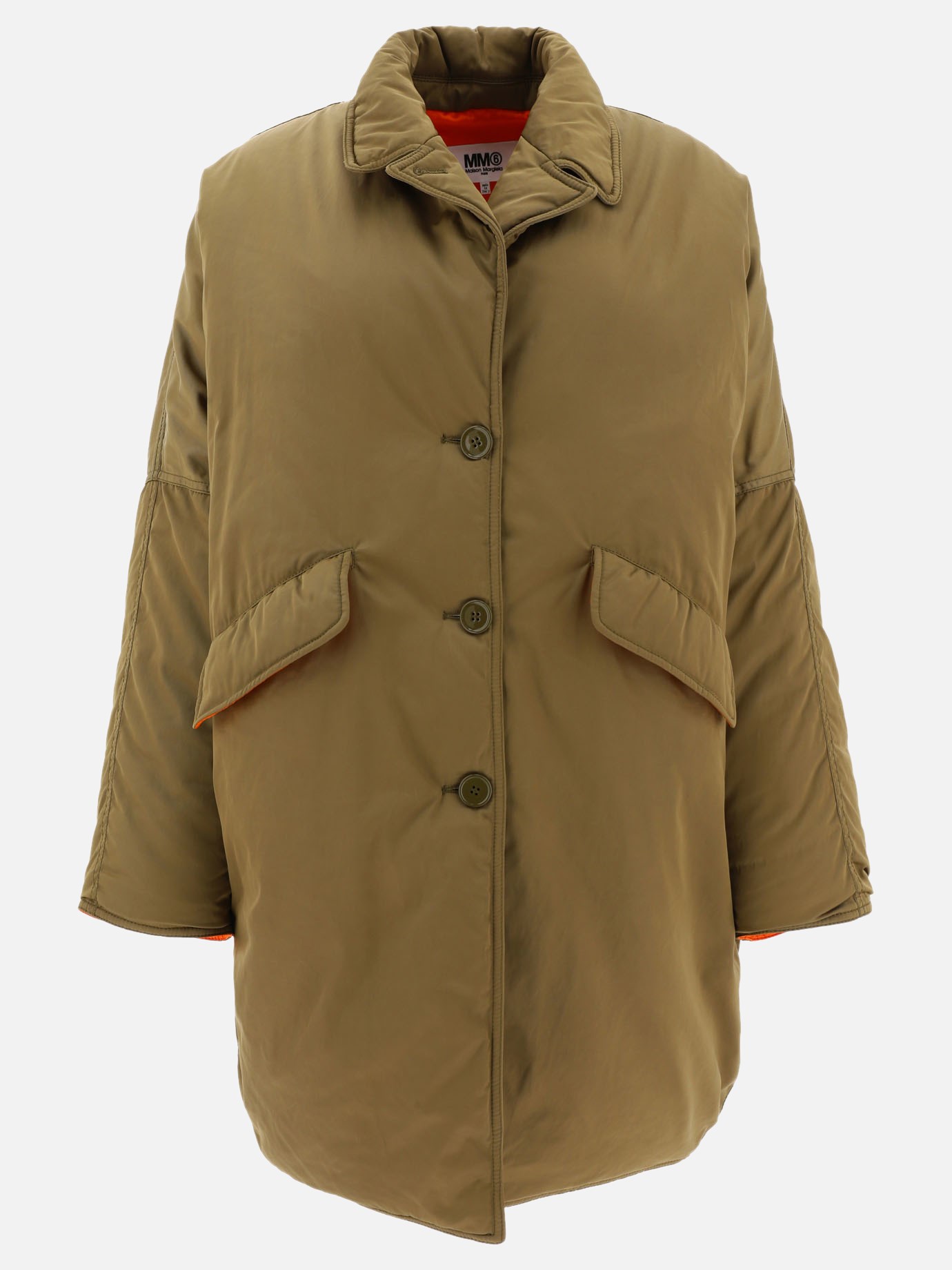 Down coat with contrast lining