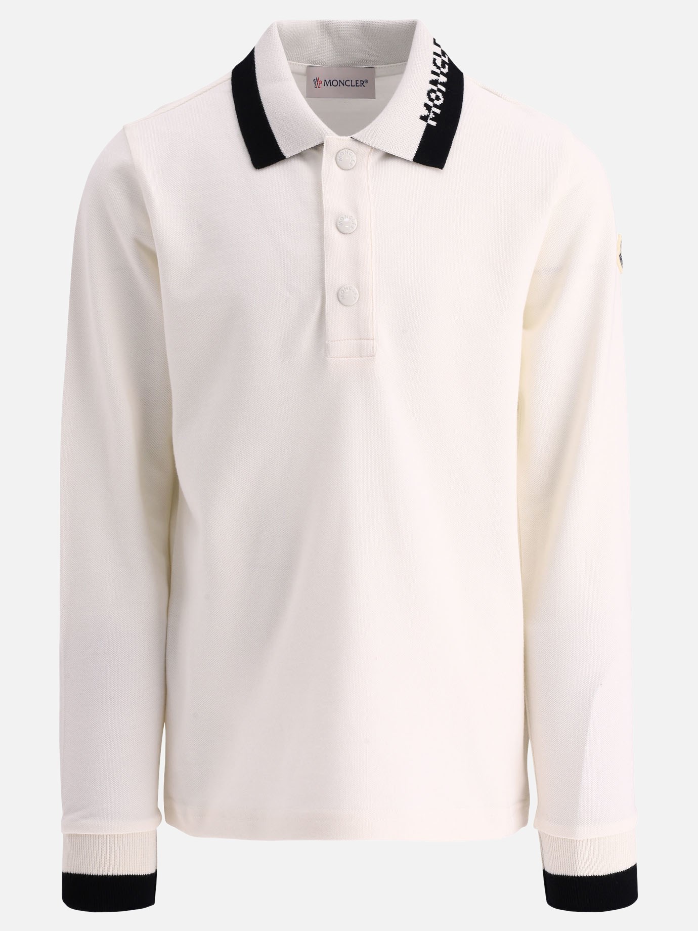 Collar-embroidered polo shirt