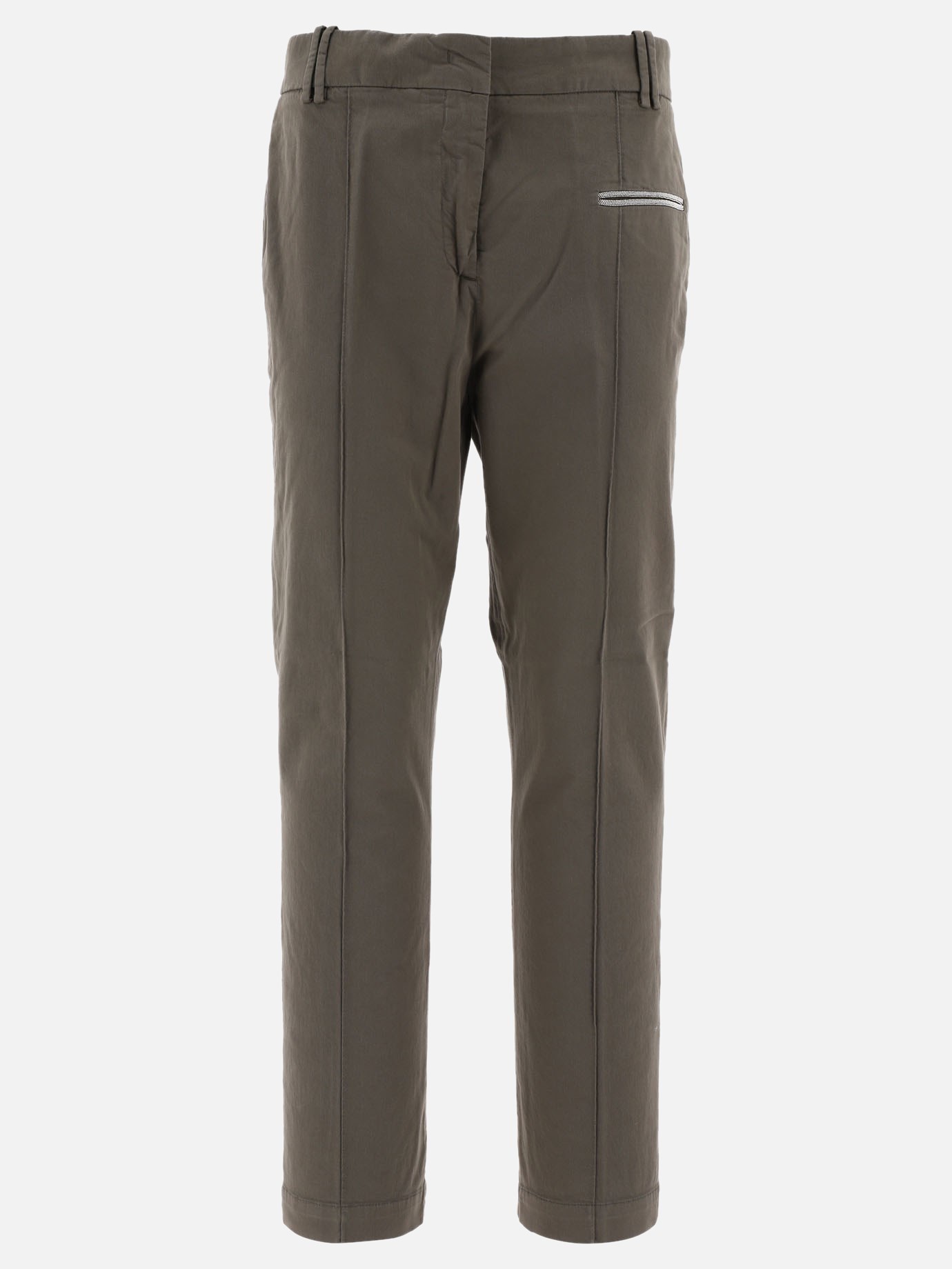 Trousers featuring double welt pocket