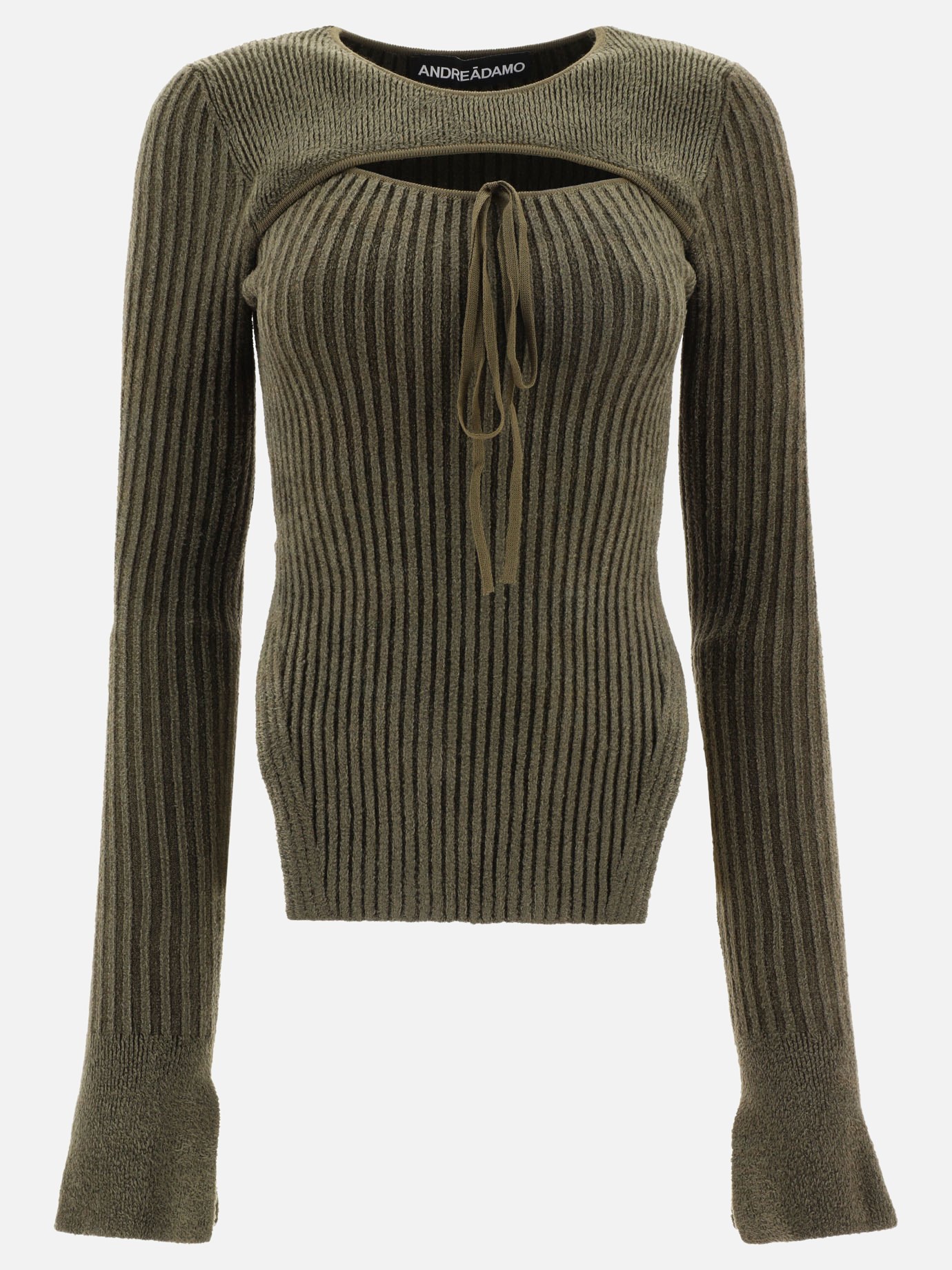 Corduroy cut-out sweater