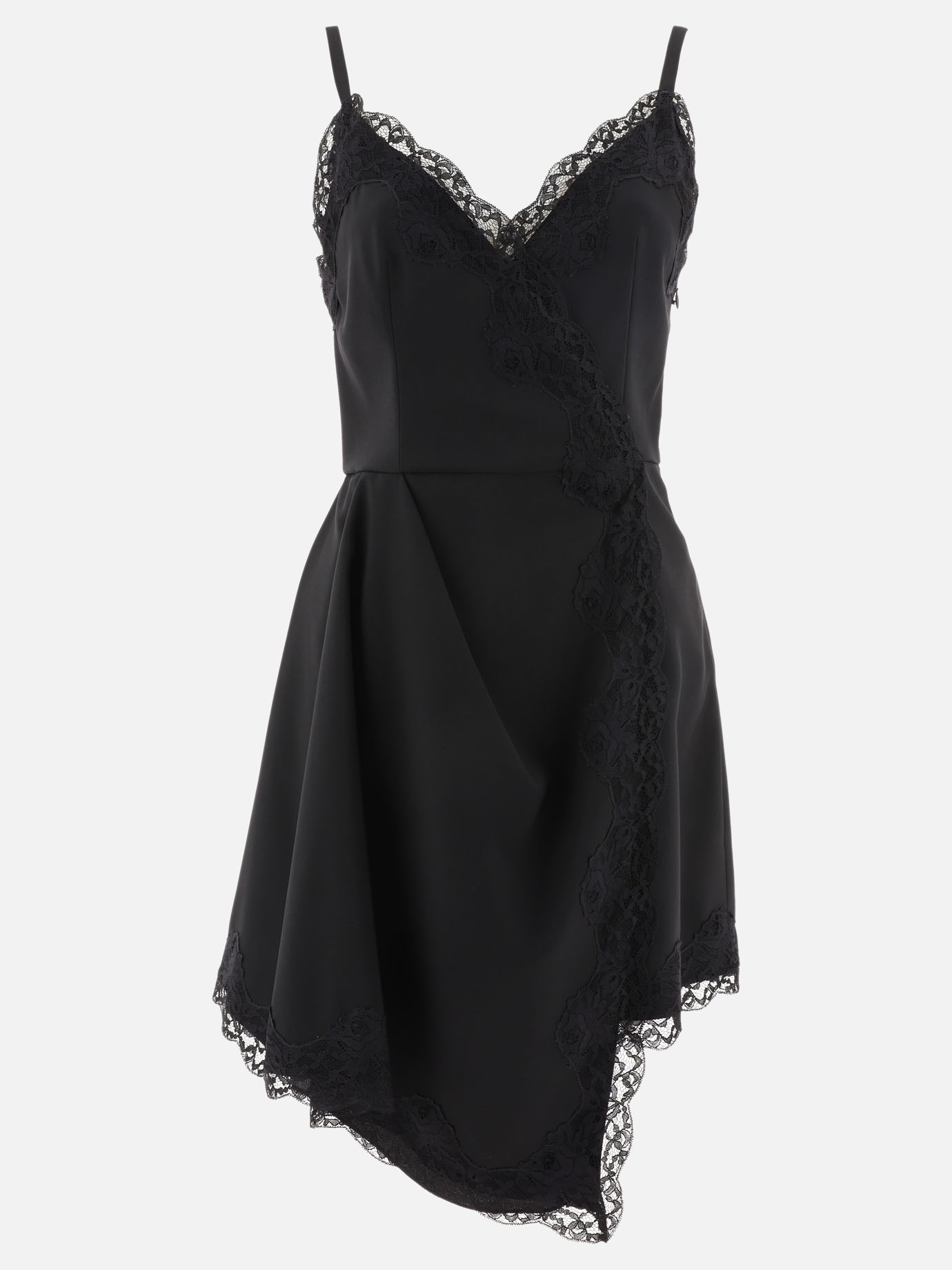 Dress with lace inserts