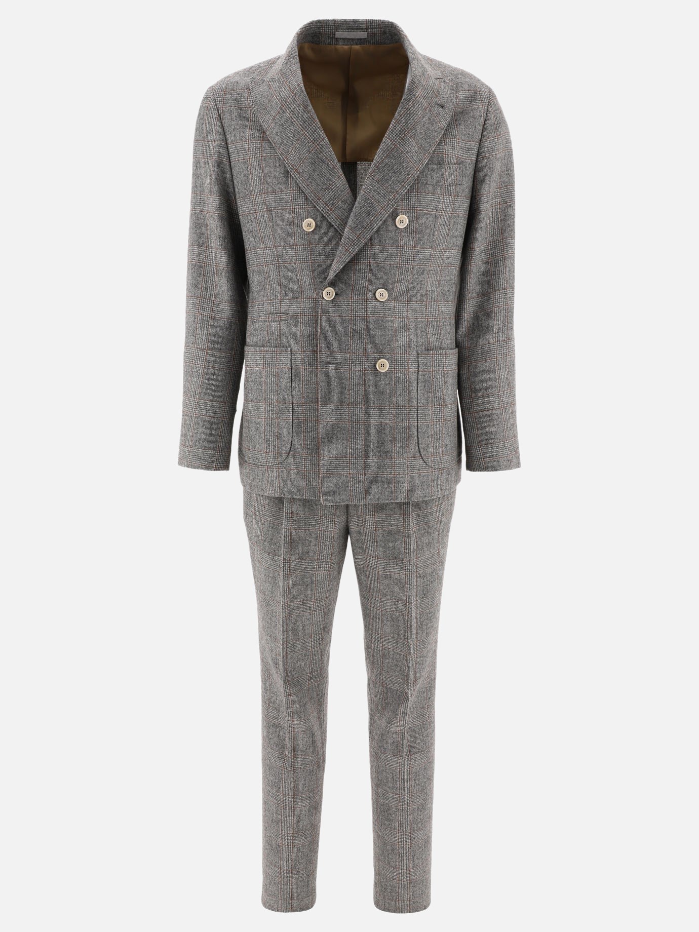 Double-breasted Prince of Wales suit