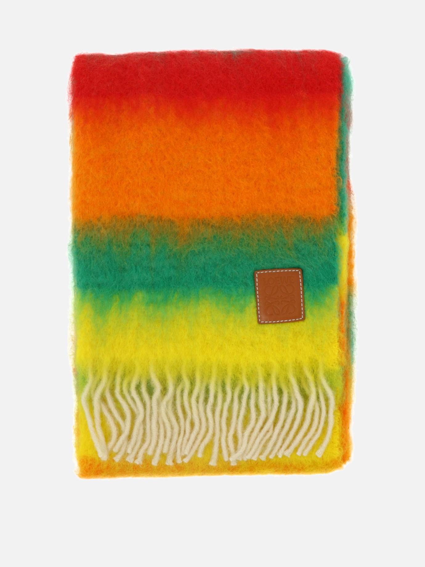 Degradé scarf with fringes