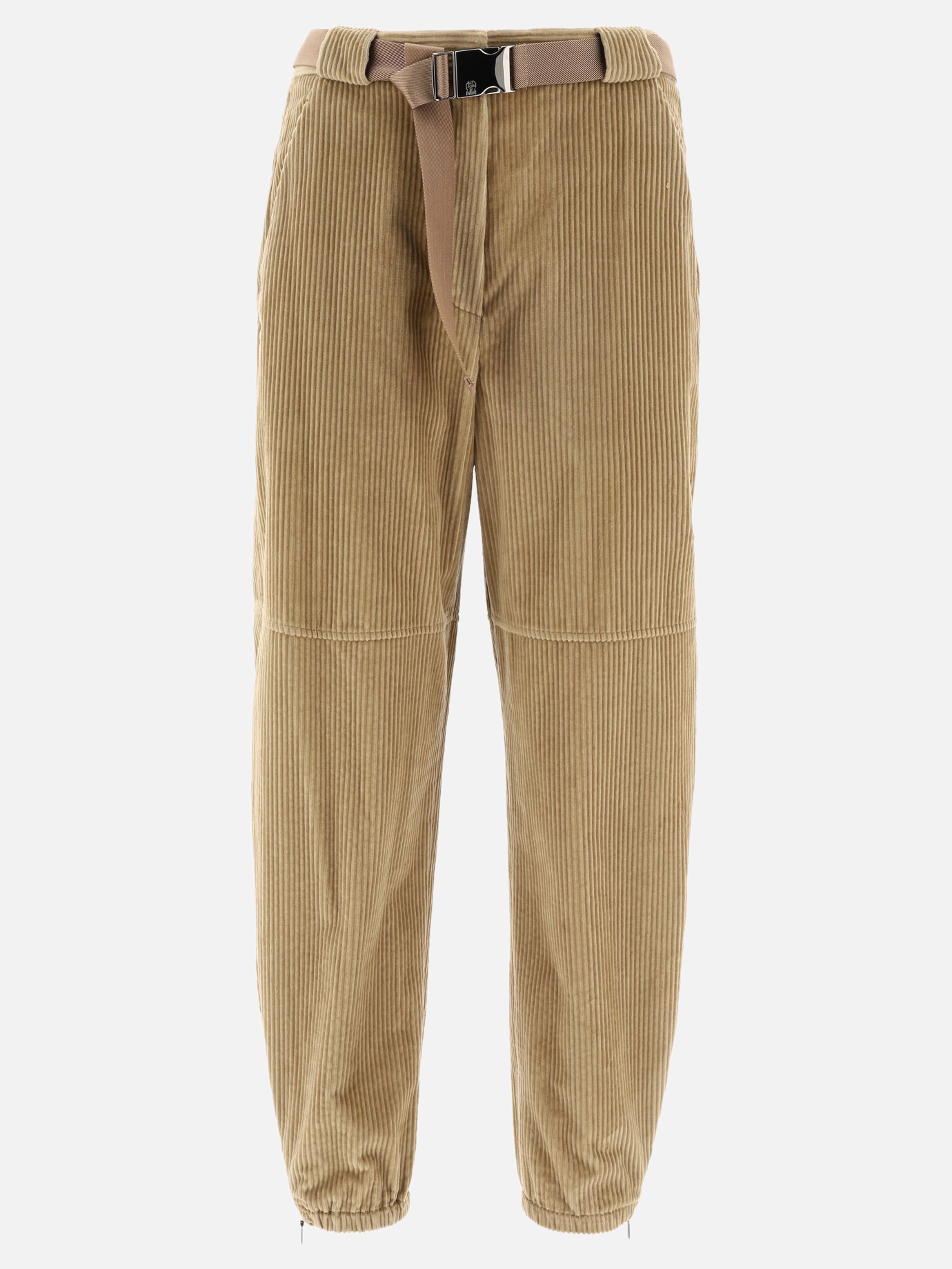 Corduroy trousers with belt