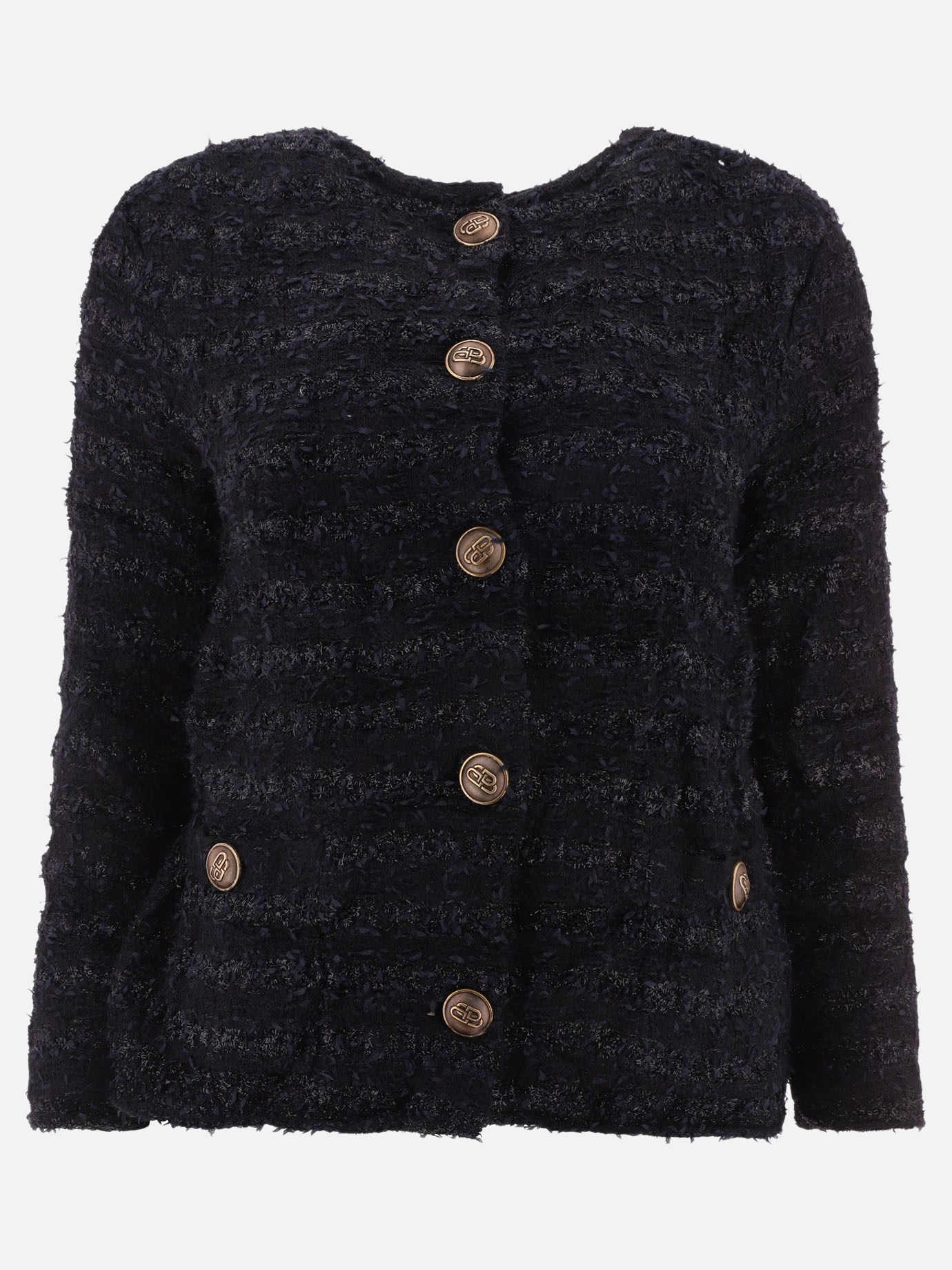 Jack Martin Ash Black Wool Tweed Double Breasted Waistcoat 