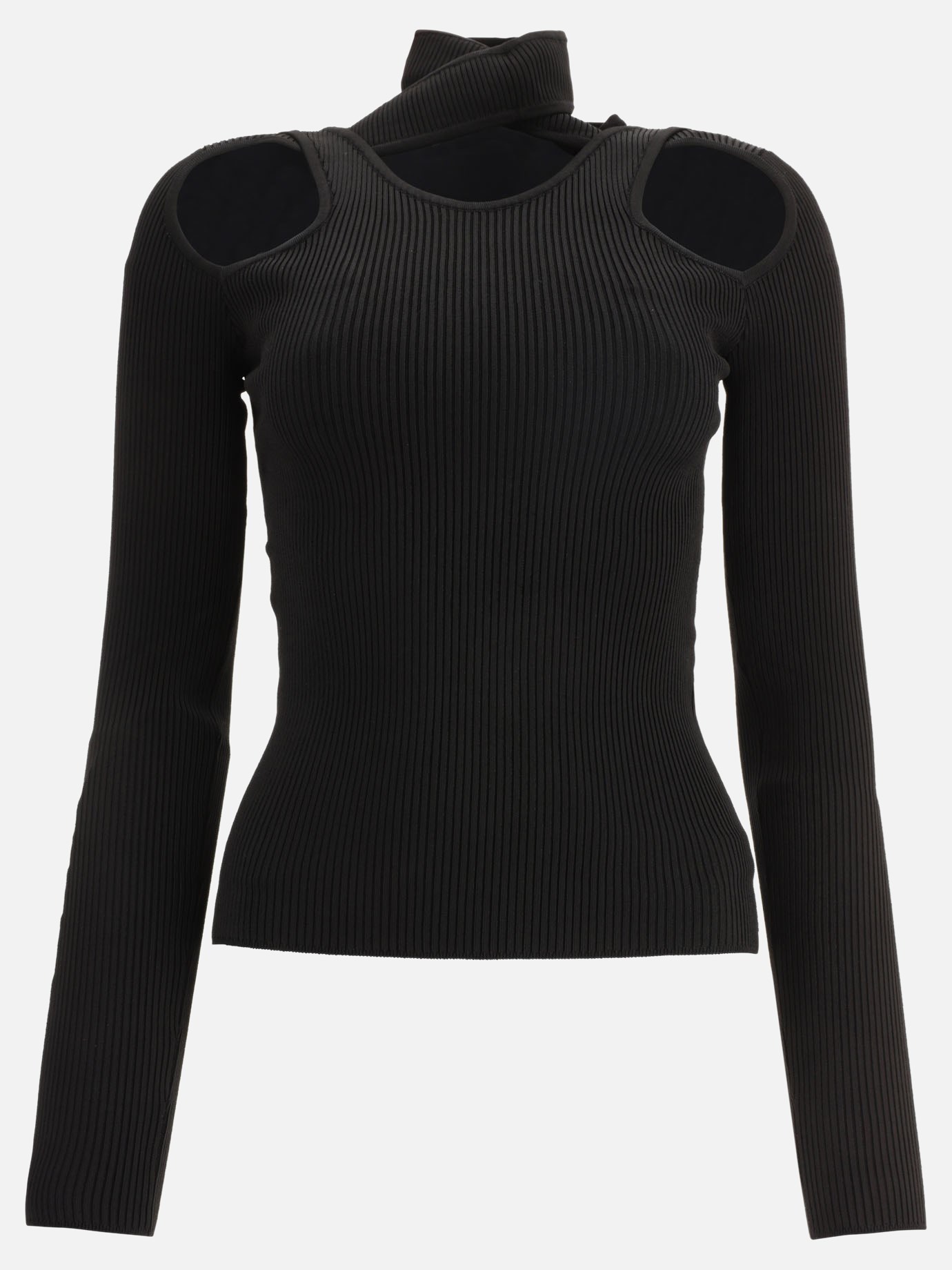 Cut-out turtleneck sweater