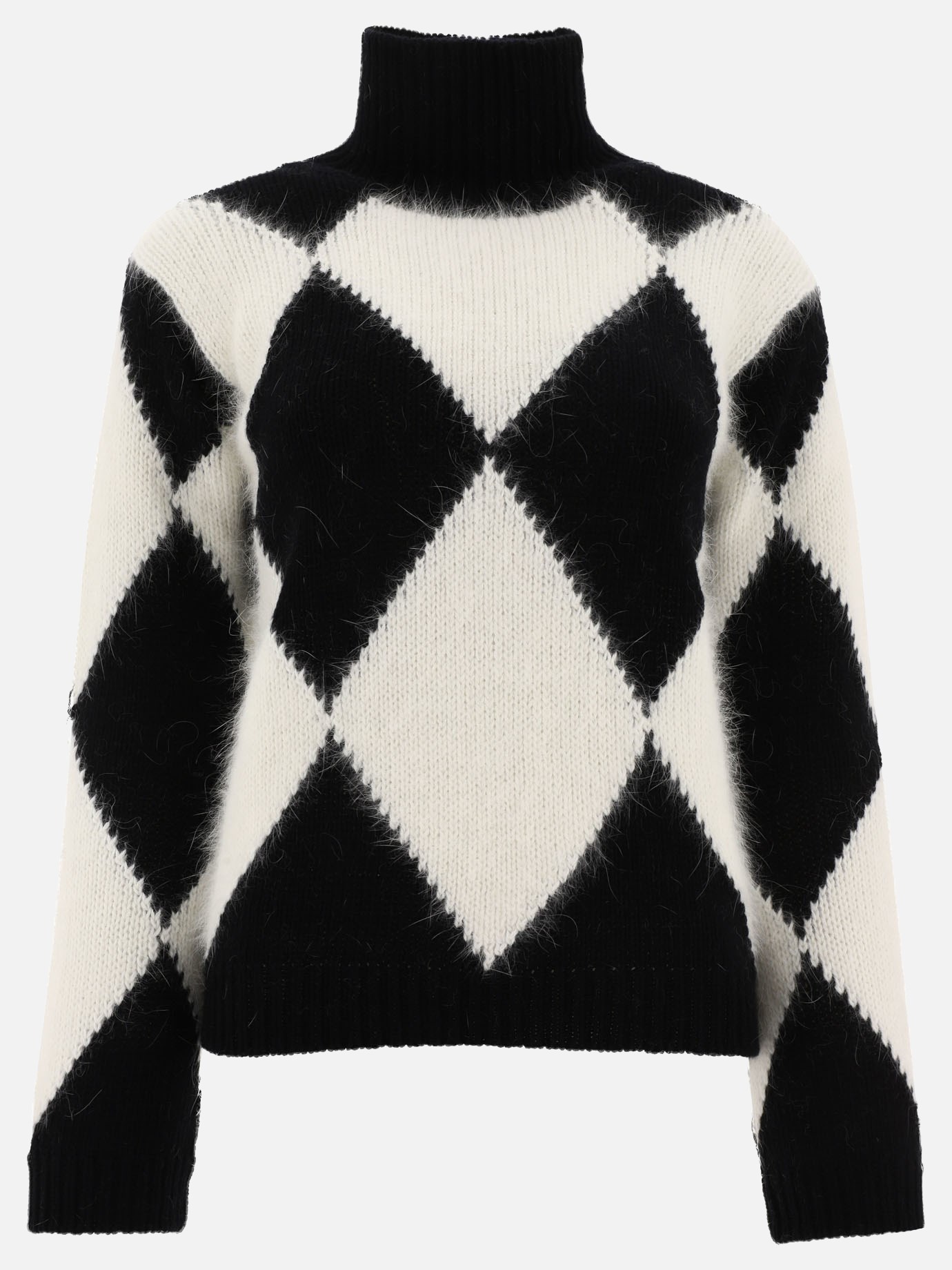 Lozenged turtleneck sweater