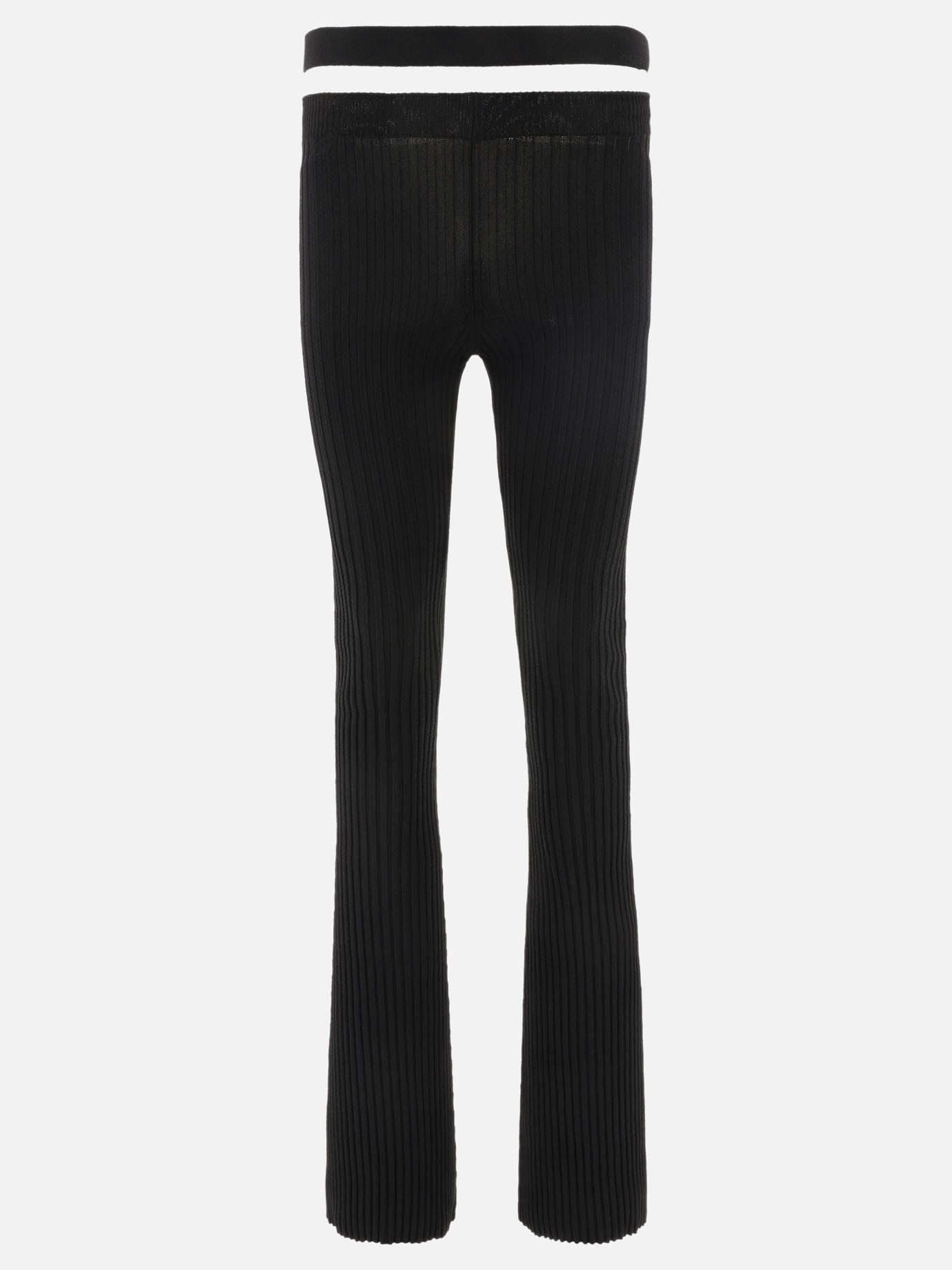 Ribbed trousers with cut-out