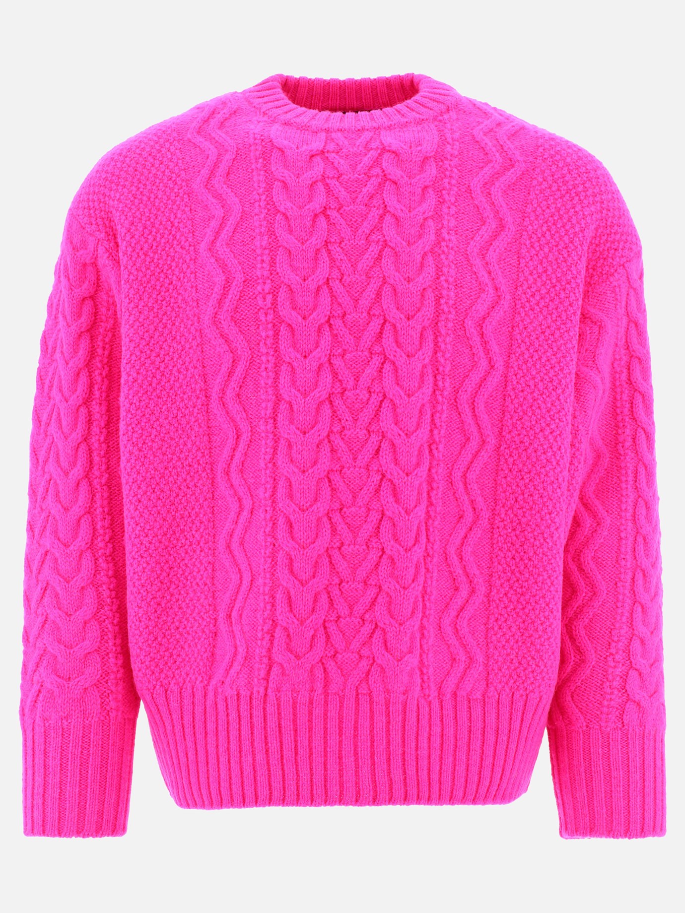 Cable-knit wool sweater
