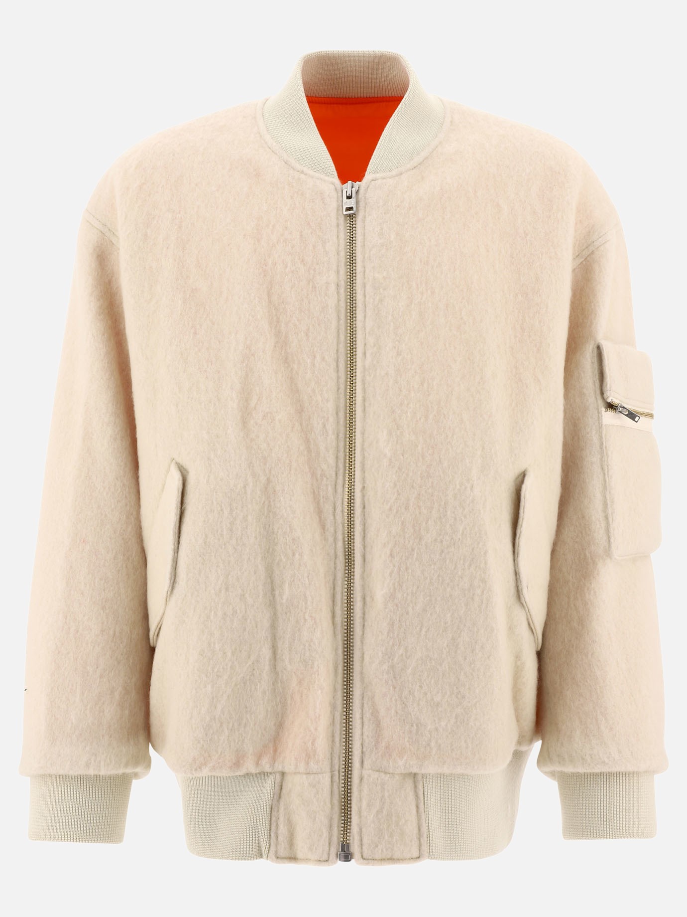 Reversible wool bomber jacket