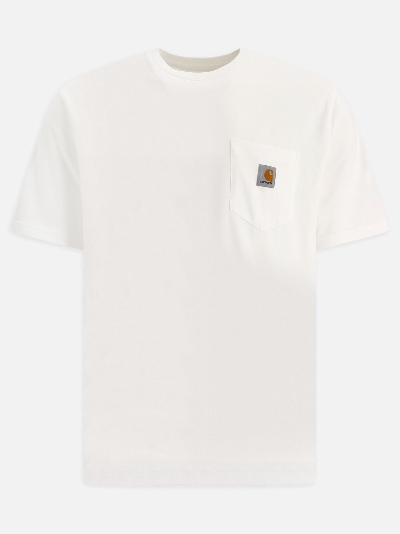 T-shirt with breast pocket and patch