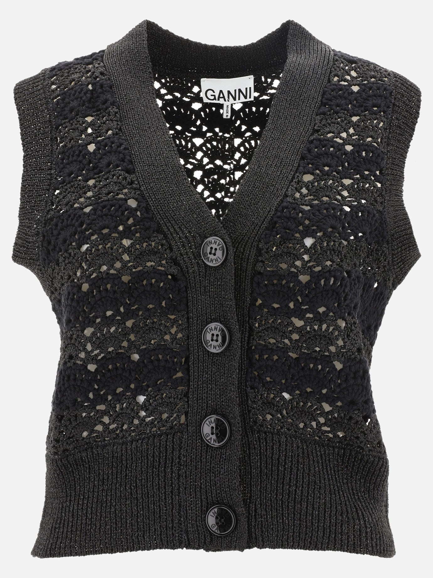 Cropped buttoned vest