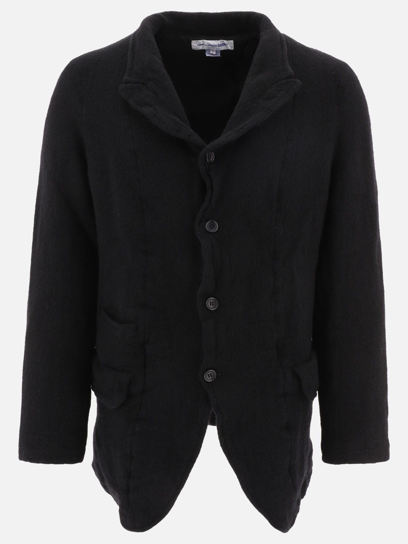 Single-breasted coat with flap pockets