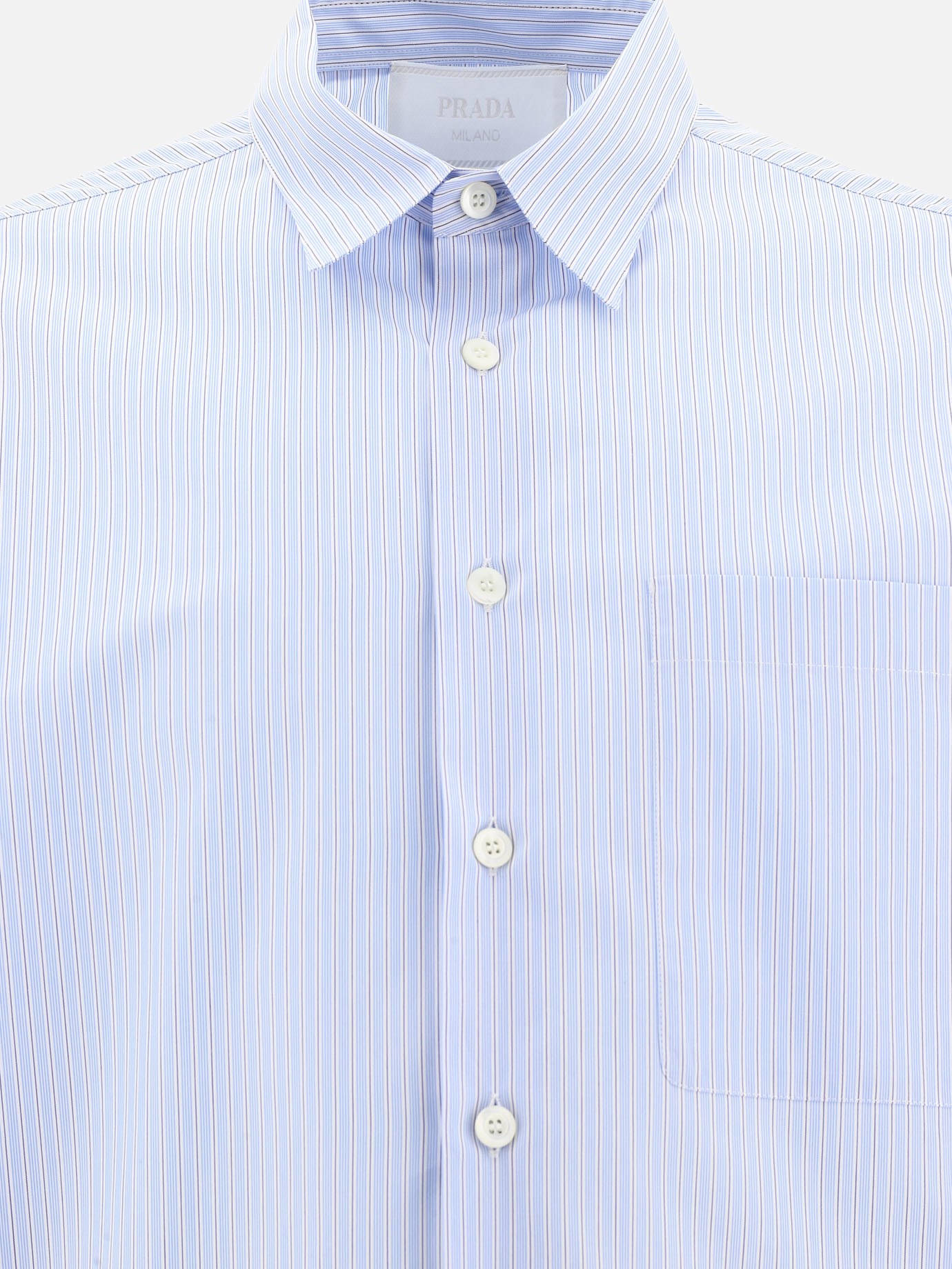 Camicia a righe con taschino by Prada