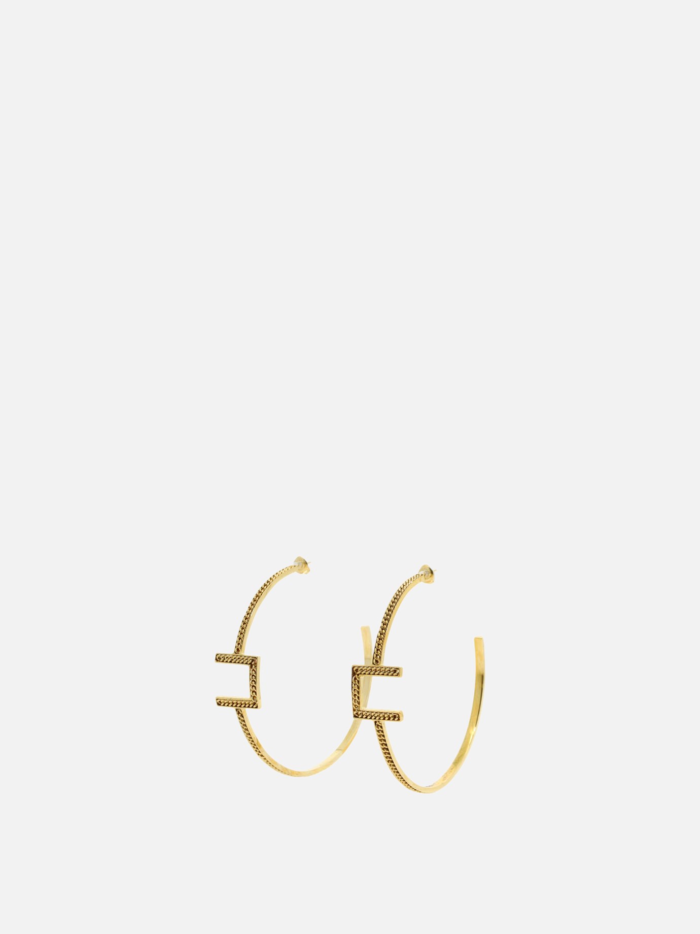 Loop earrings with logo