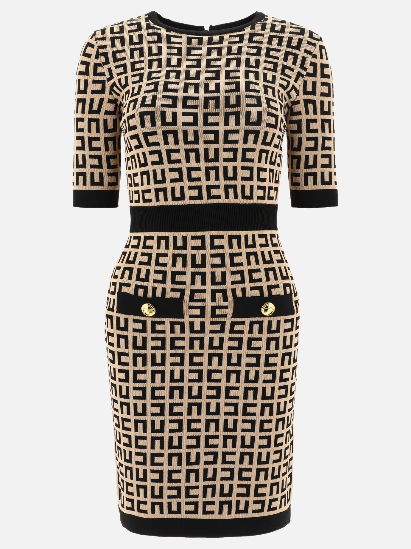 Dress with maze pattern