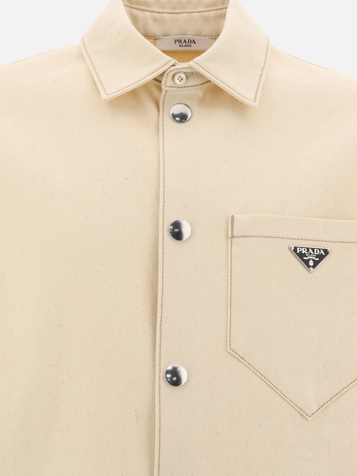 Overshirt con placchetta by Prada