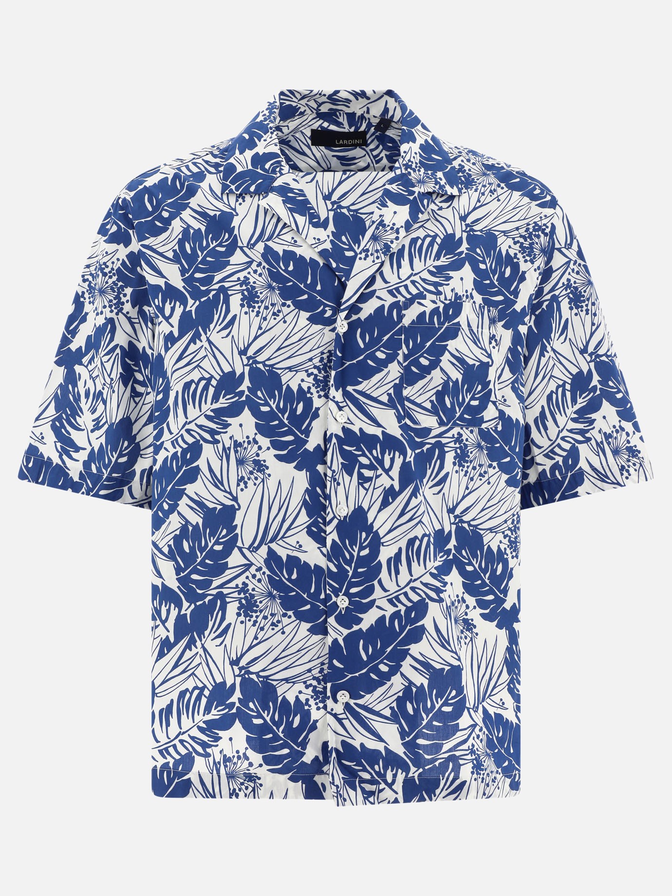 Bowling shirt with tropical print